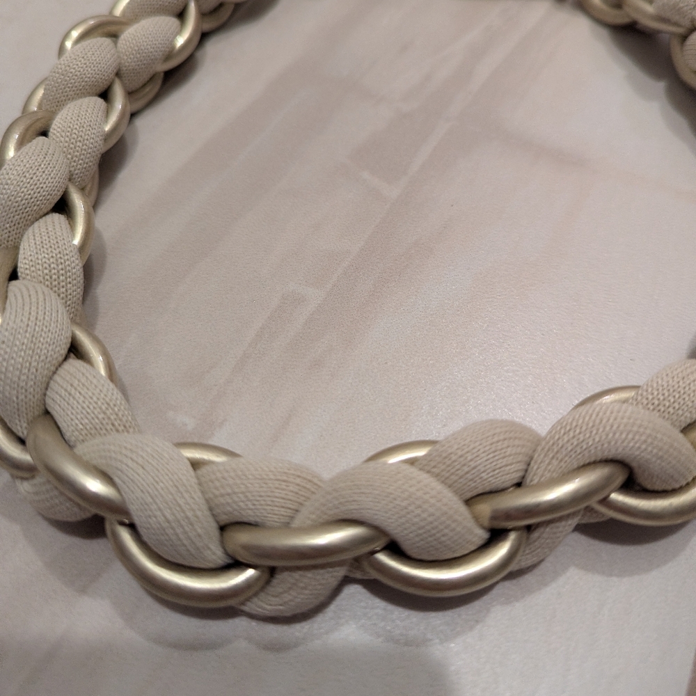 Rothy's Shoulder Strap Braided Chain White Cream Gold - Picture 4 of 5